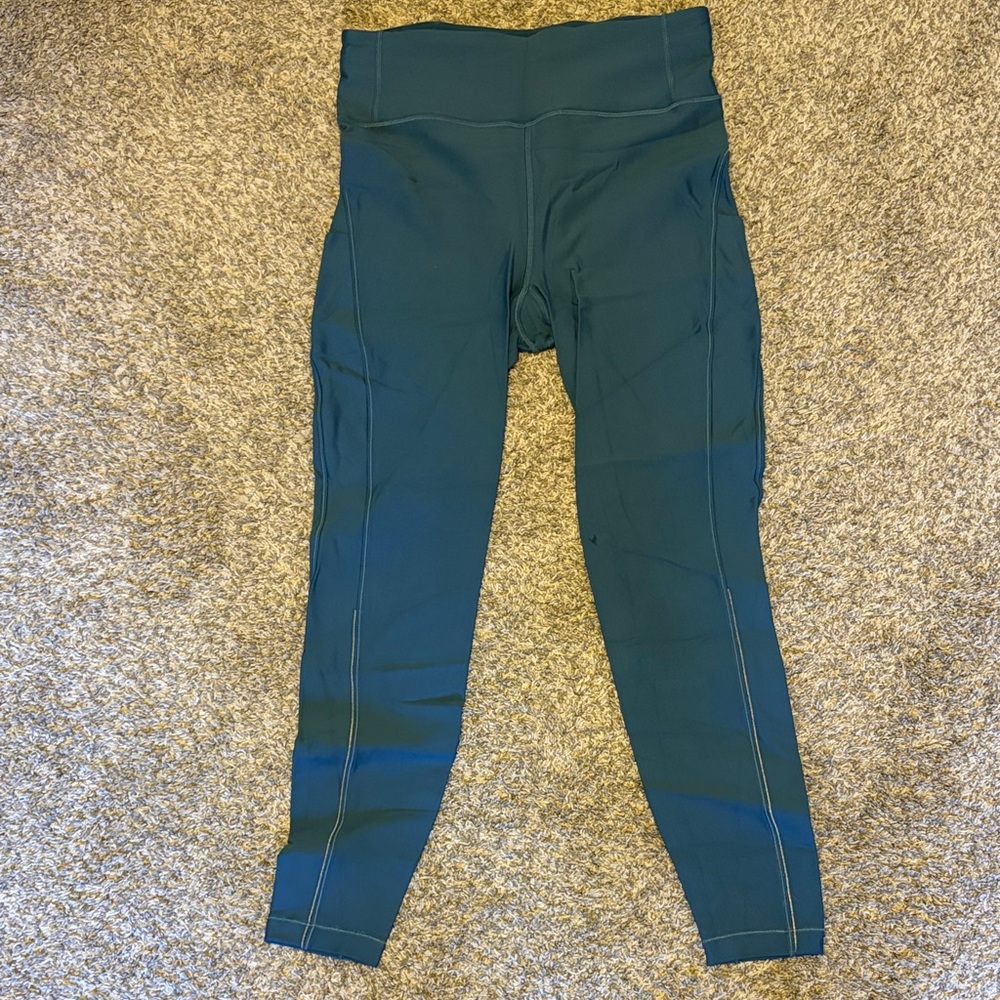 Teal lululemon fleece lined size 10 legging